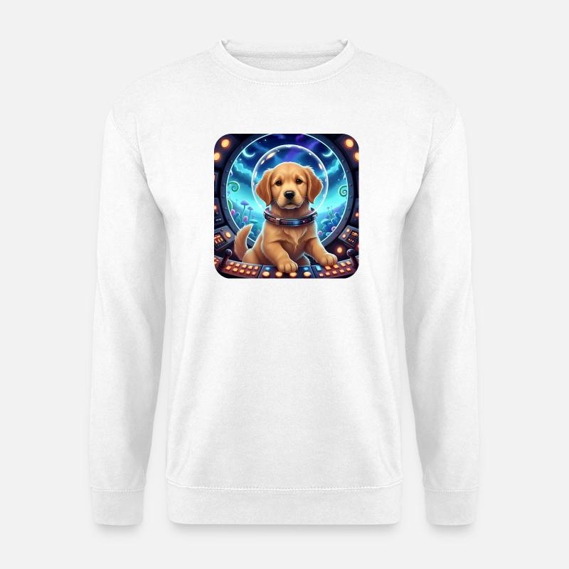 Welpen-Astronaut im Weltraumhelm - Unisex Pullover - Weiß
