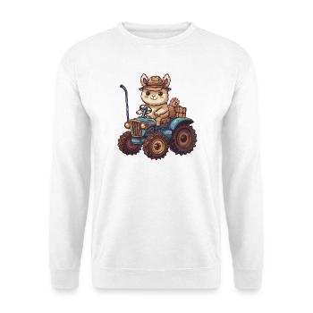 Alpaca Llama Tractor Farmer - Unisex Sweatshirt - white - Front