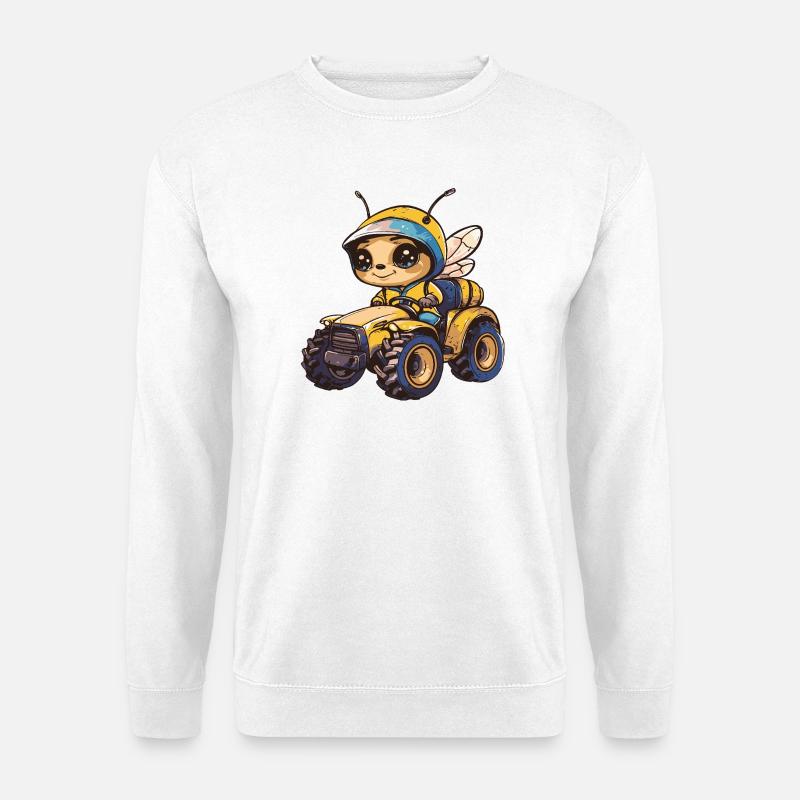 Biene Traktor Farmer - Unisex Pullover - Weiß