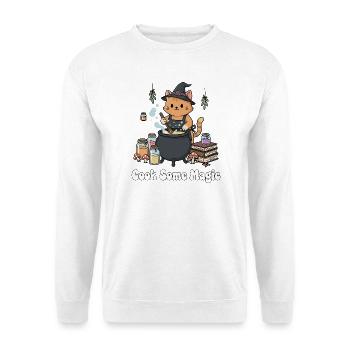 Katzenzauberer am Kessel - Unisex Pullover - Weiß - Vorne