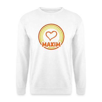 Maxim - Unisex Pullover - Weiß - Vorne - Alina (178cm) & Michal (187cm)