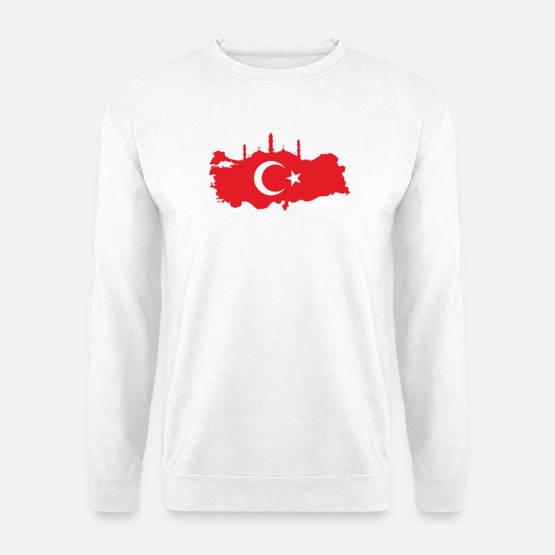 Turkish map with mosque silhouette - Unisex Sweatshirt - white