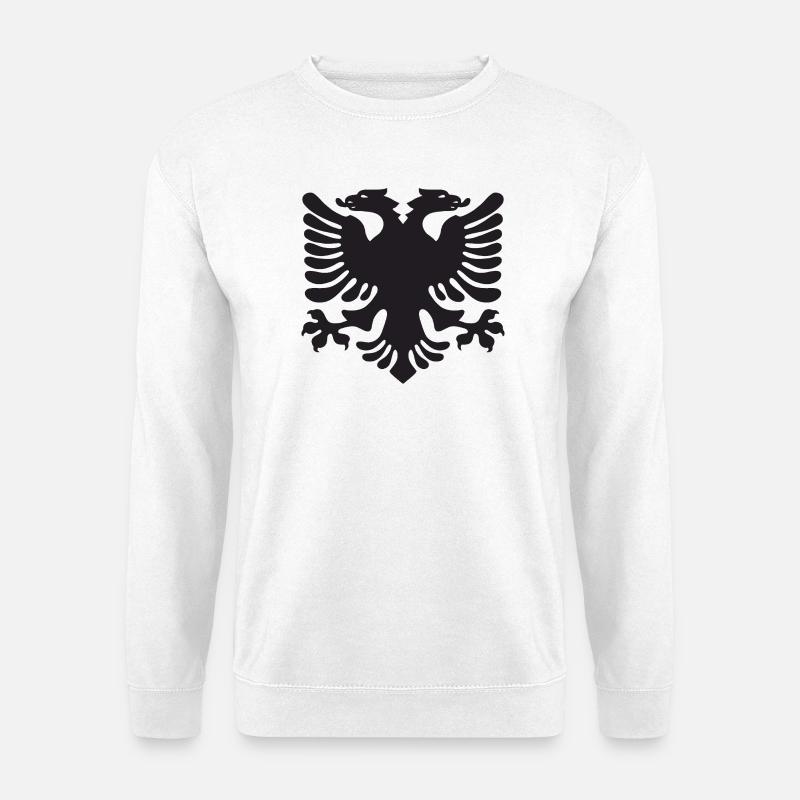 Doppeladler Silhouette Albanien - Unisex Pullover - Weiß