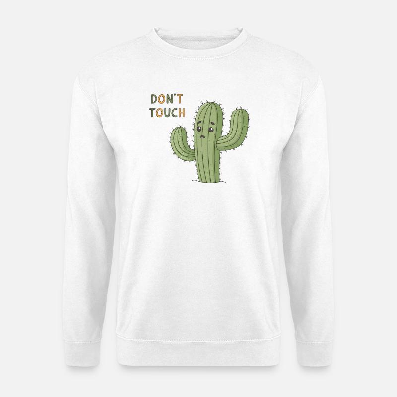 Sad Cactus Warning Don't Touch - Unisex Sweatshirt - white