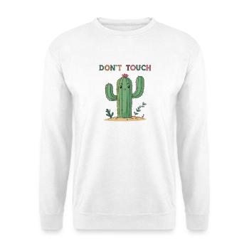 Lustiger Kaktus Nicht anfassen - Unisex Pullover - Weiß - Vorne