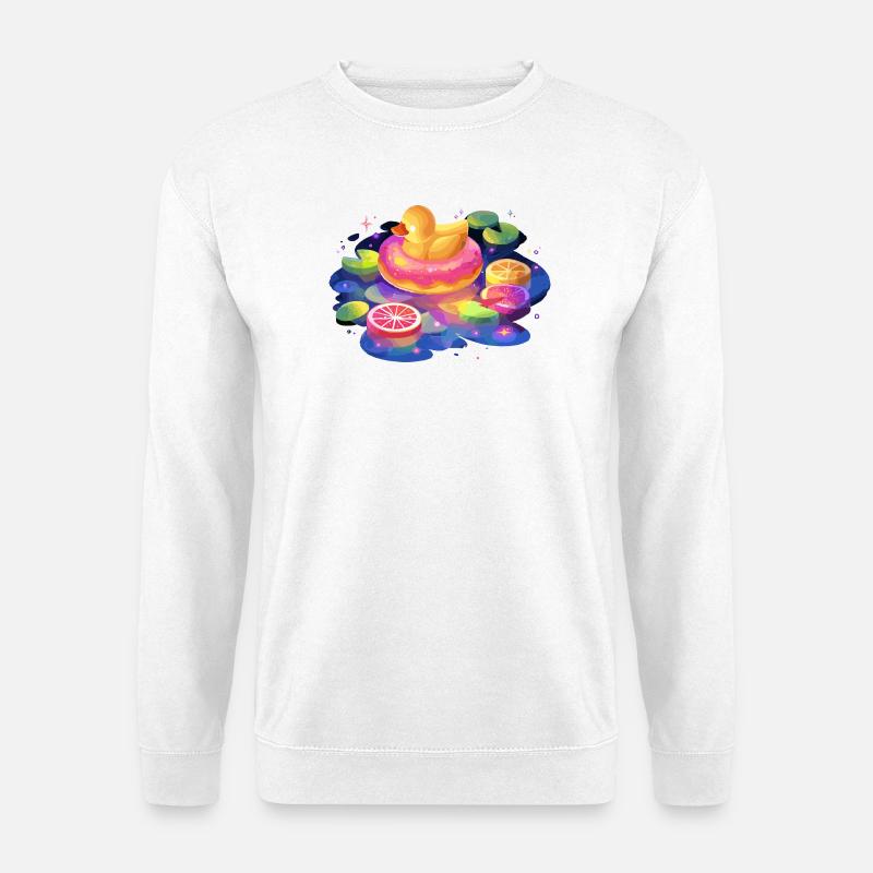 Fruchtiger Donut-Enten-Trip - Unisex Pullover - Weiß