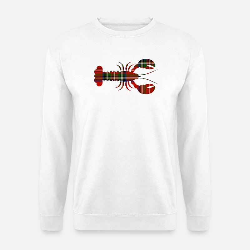 Schottischer Tartan-Hummer - Unisex Pullover - Weiß
