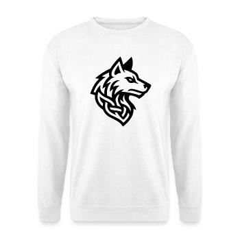 Wolf Kopf Wikinger - Unisex Pullover - Weiß - Vorne