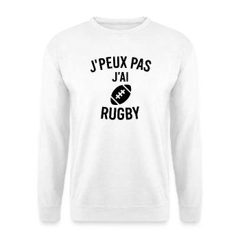 J'peux pas j'ai rugby - Sweat-shirt Unisexe - blanc - Devant