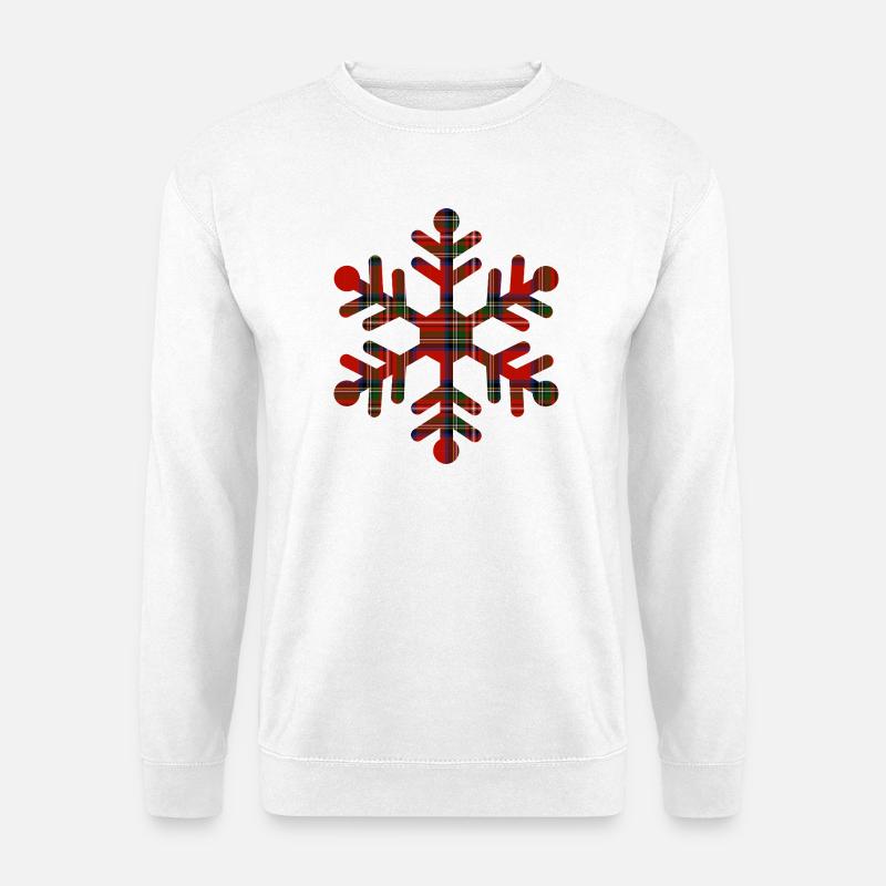 Tartan-Schneeflocke - Unisex Pullover - Weiß