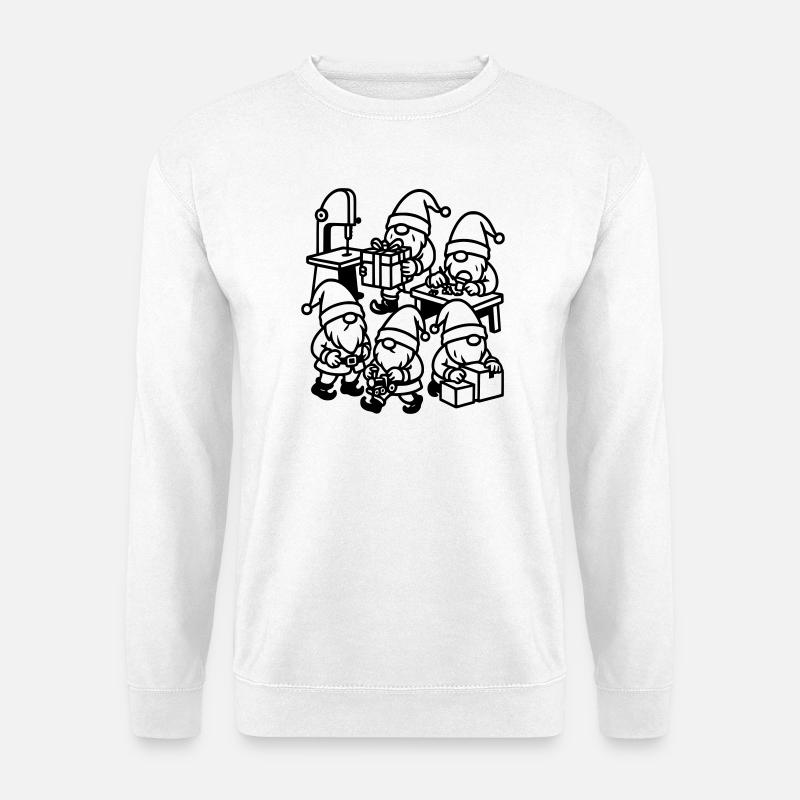 wichtel bei der fleißigen arbeit - Unisex Pullover - Weiß