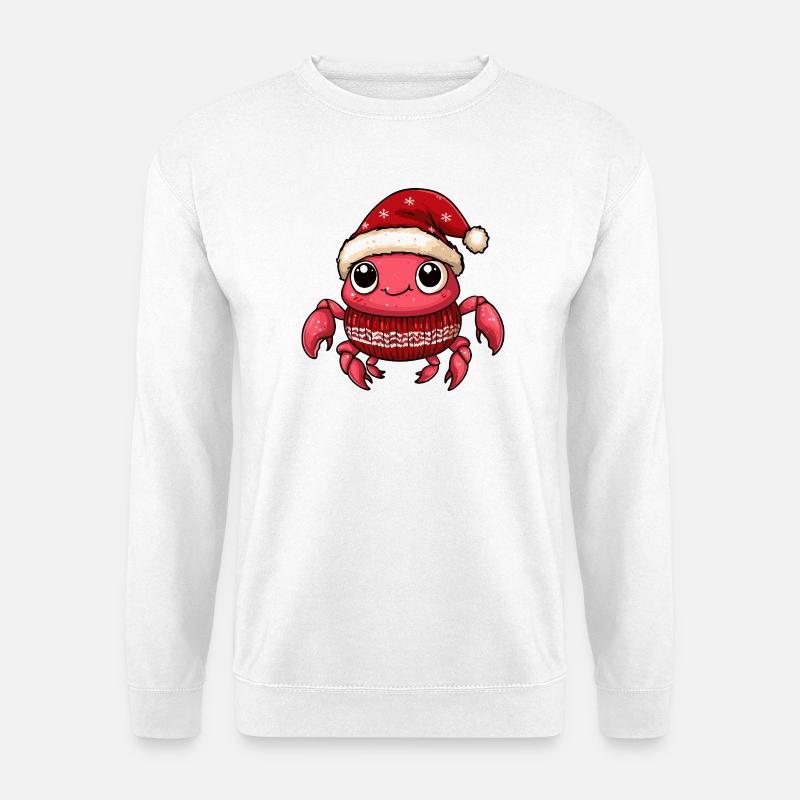 Krebs Krabbe Weihnachten Xmas - Unisex Pullover - Weiß