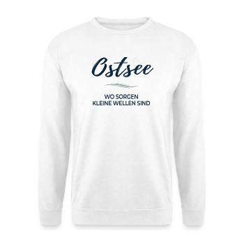 Baltic Sea – Where worries are small waves - Unisex Sweatshirt - white - Front