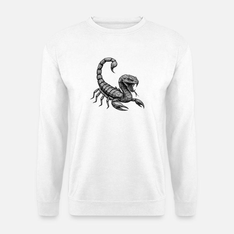 Geometric Scorpion Polygon - Unisex Sweatshirt - white