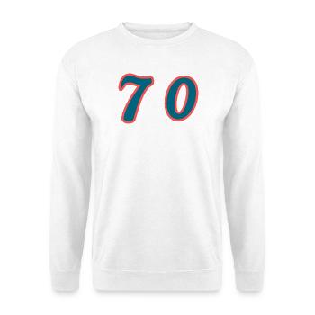 70. 70 ANS. 70e ANNIVERSAIRE. ANNIVERSAIRE 70 ANS. - Sweat-shirt Unisexe - blanc - Devant