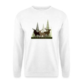 Hirsch - Unisex Pullover - Weiß - Vorne