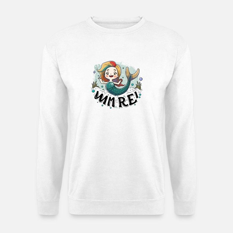Regenbogen-Meerjungfrau-Splash-Illustration - Unisex Pullover - Weiß