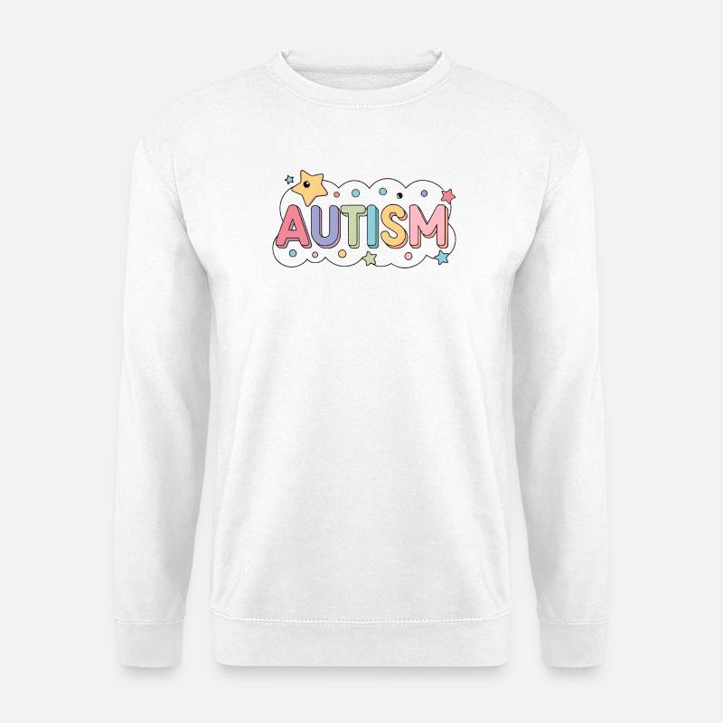 Autismus Pastellsterne und Freude - Unisex Pullover - Weiß