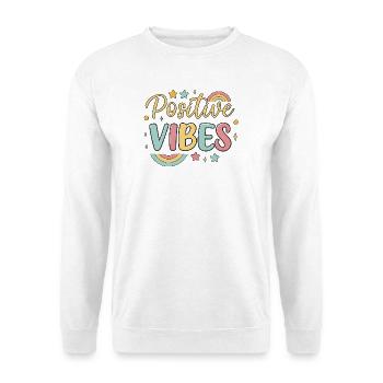 Vibes Positives Arc ciel - Sweat-shirt Unisexe - blanc - Devant