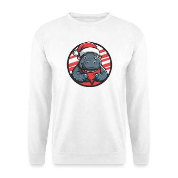 Christmas Hippo Cartoon - Unisex Sweatshirt - white - Front