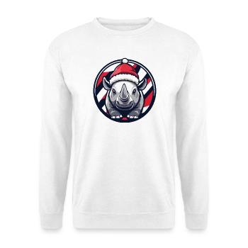 Christmas Rhino in a festive look - Unisex Sweatshirt - white - Front