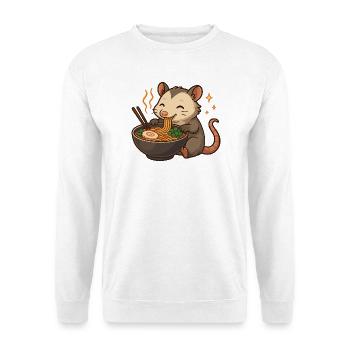 Opossum with noodles ramen kawaii opossum - Unisex Sweatshirt - white - Front