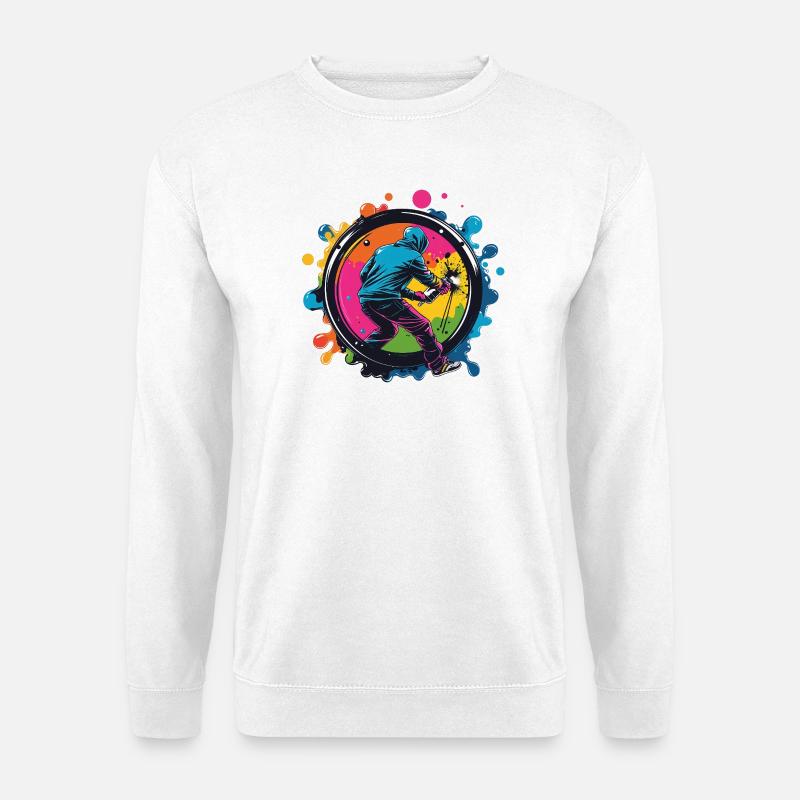 Graffiti im bunten Kreis - Unisex Pullover - Weiß