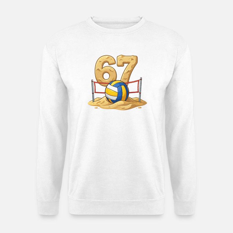 67 Strandvolley Cartoon - Unisex Pullover - Weiß