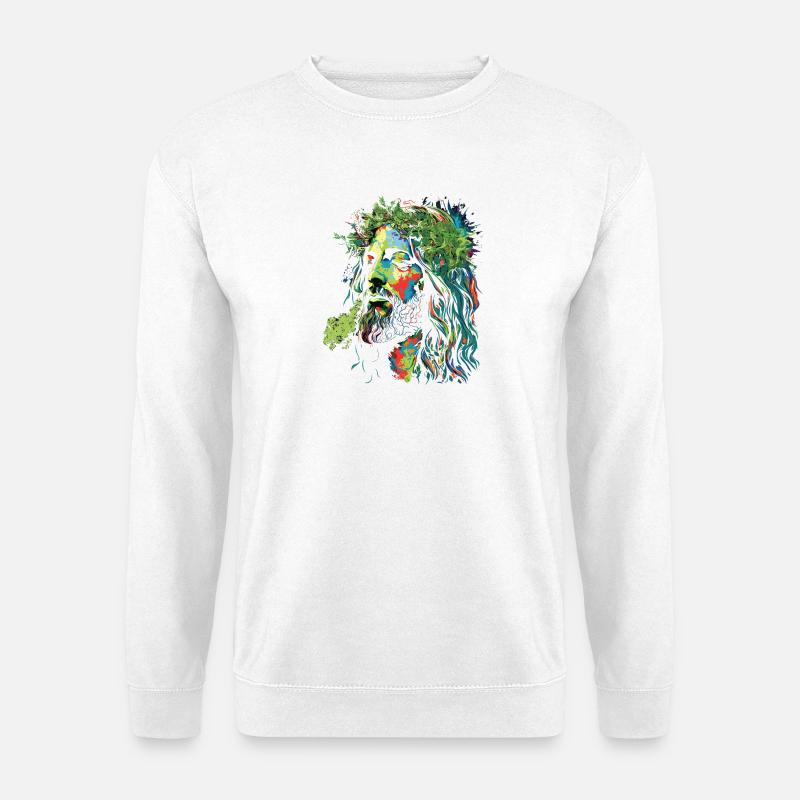 Jesus Rastafari Farbexplosion - Unisex Pullover - Weiß