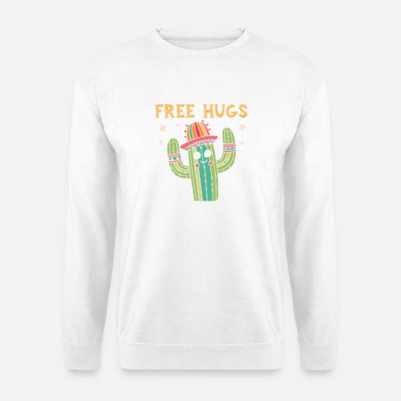 Cactus Happy Umarmungen kostenlos - Unisex Pullover - Weiß