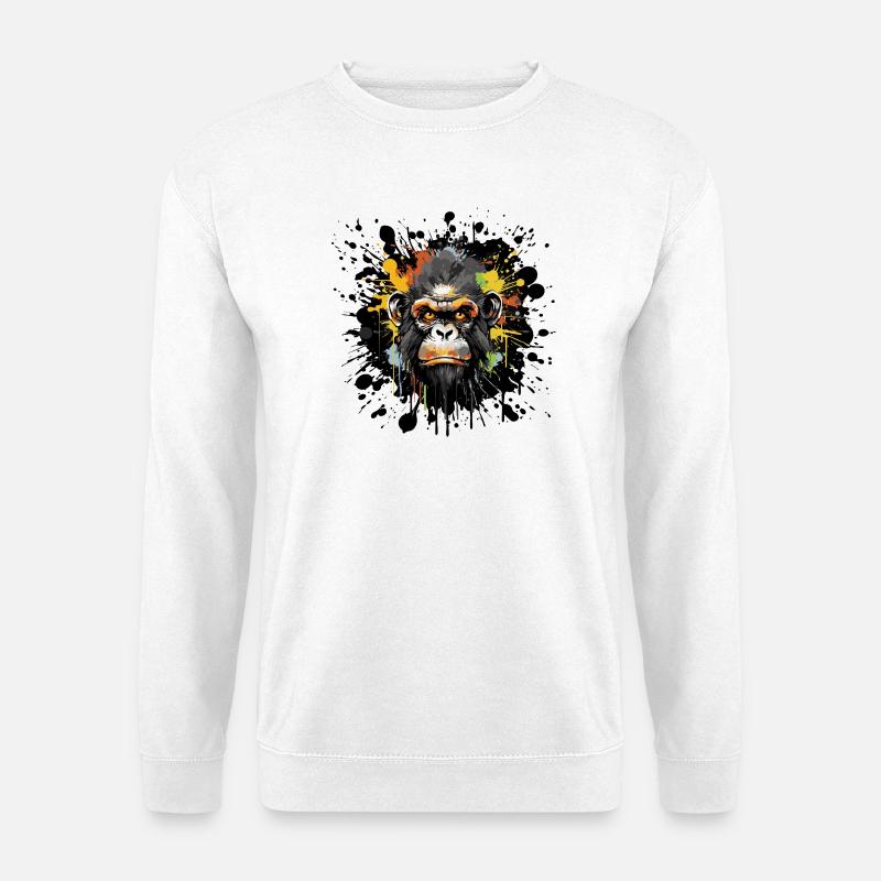 Graffiti Monkey Animal - Unisex Sweatshirt - white