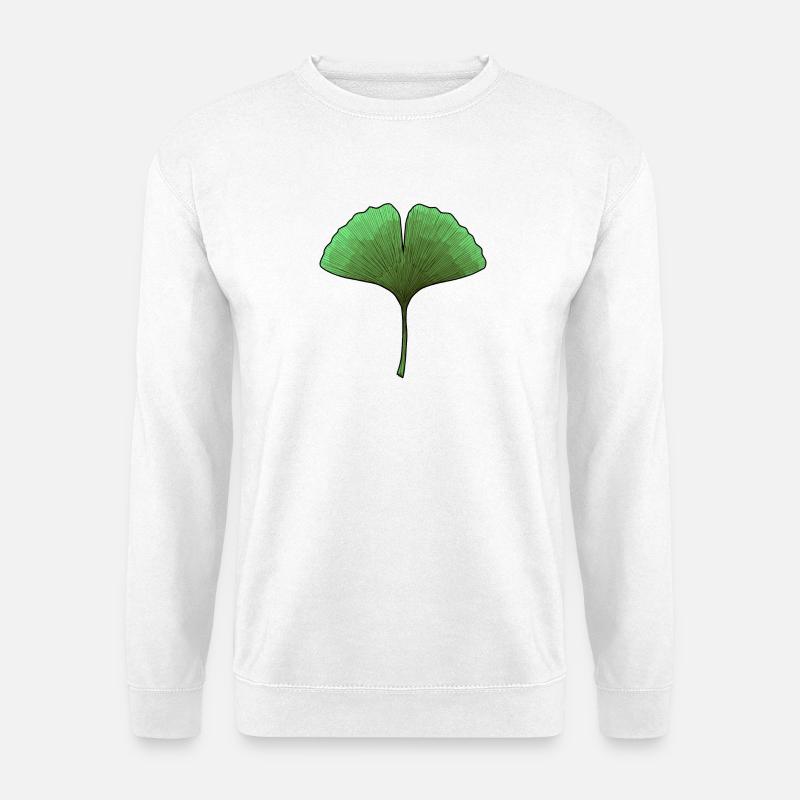 Ginkgo Fächerblatt Aura - Unisex Pullover - Weiß