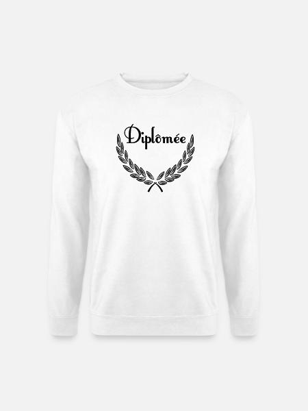 Diplômée – Couronne de Laurier - Unisex Pullover - Weiß