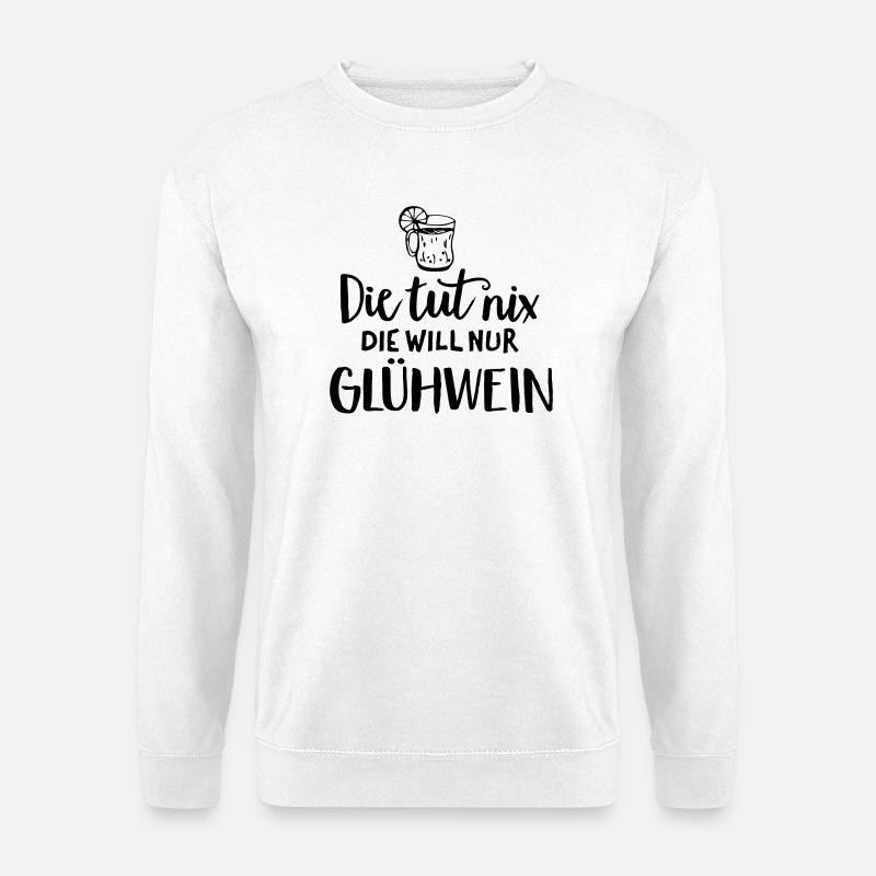 Mulled Wine Saying Humor - Unisex Sweatshirt - white