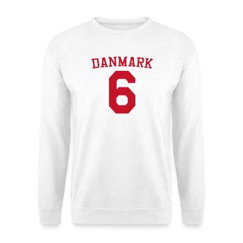 Danemark 6 – Conception du texte rouge - Sweat-shirt Unisexe - blanc - Devant