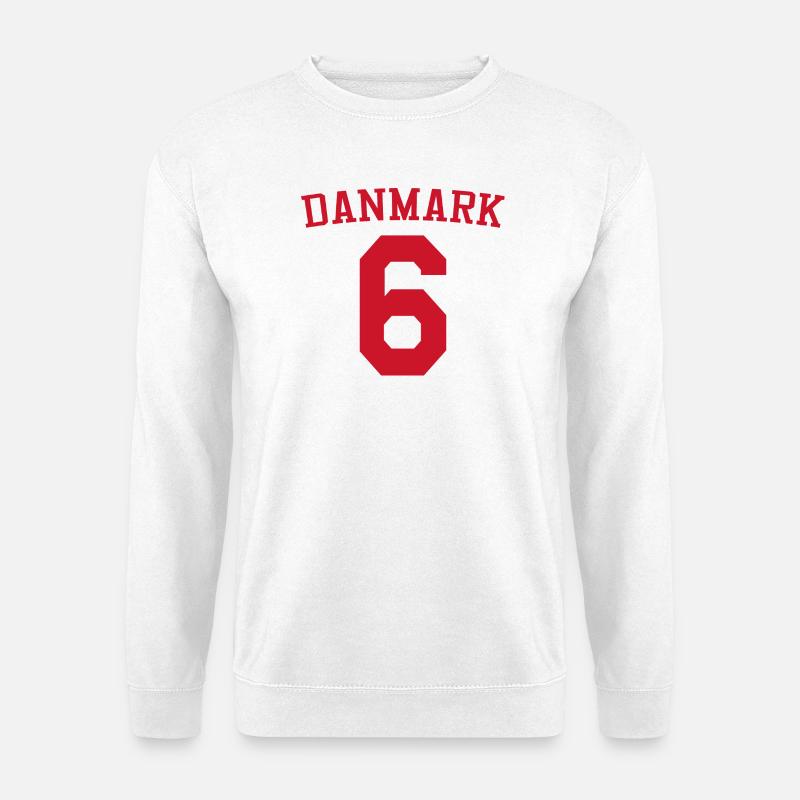 Danemark 6 – Conception du texte rouge - Sweat-shirt Unisexe - blanc