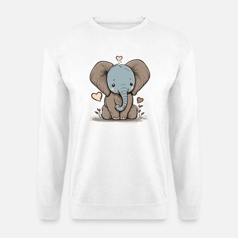 Kuschelefant mit Herz - Unisex Pullover - Weiß