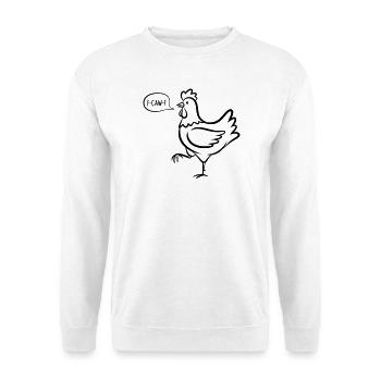 Poulet fier avec une phrase comique F-CAW-F - Sweat-shirt Unisexe - blanc - Devant