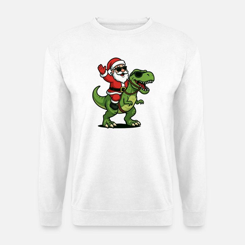 Weihnachts T Rex mit Santa Swag - Unisex Pullover - Weiß