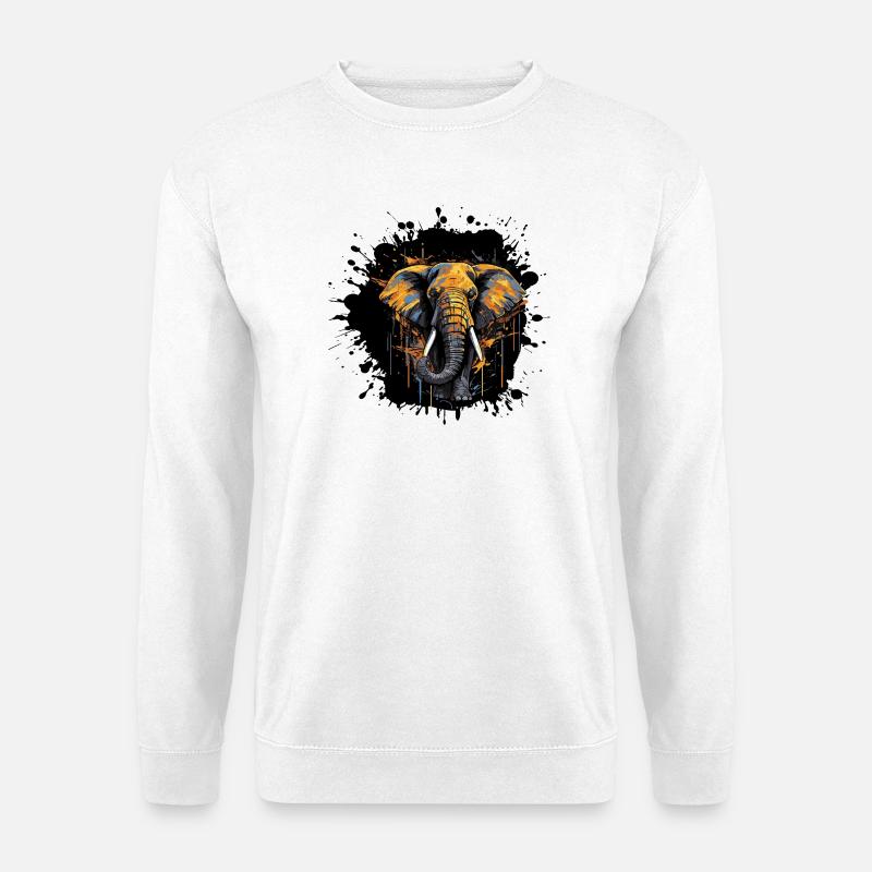 Elefant Splash - Unisex Pullover - Weiß