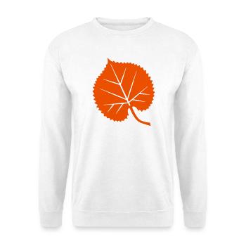 Linden Blatt - Unisex Pullover - Weiß - Vorne - Alina (178cm) & Michal (187cm)