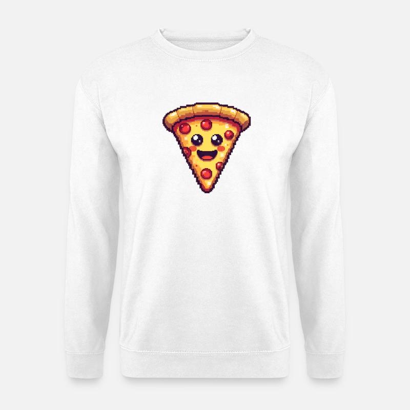 Pixelpizza Lächelnde Scheibe - Unisex Pullover - Weiß