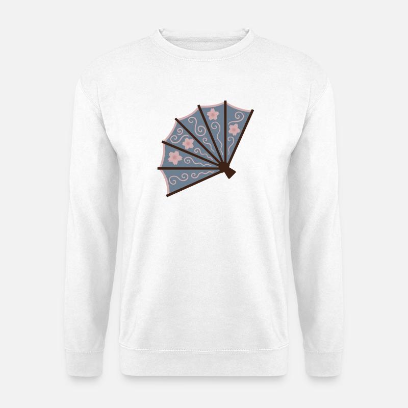 Blossom Fan in Puderblau - Unisex Pullover - Weiß