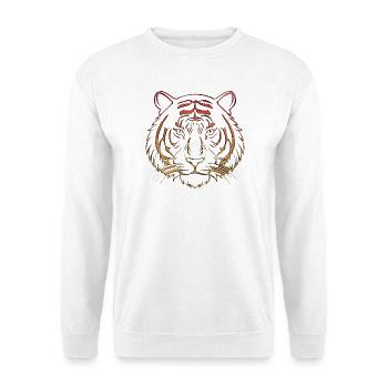 Metallischer Tiger Chrom rotorange - Unisex Pullover - Weiß - Vorne