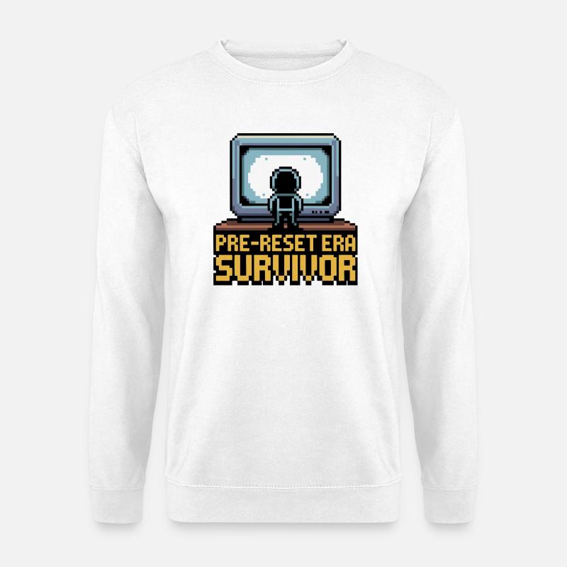 Pre-Reset Era Survivor Pixel Art - Unisex Sweatshirt - white