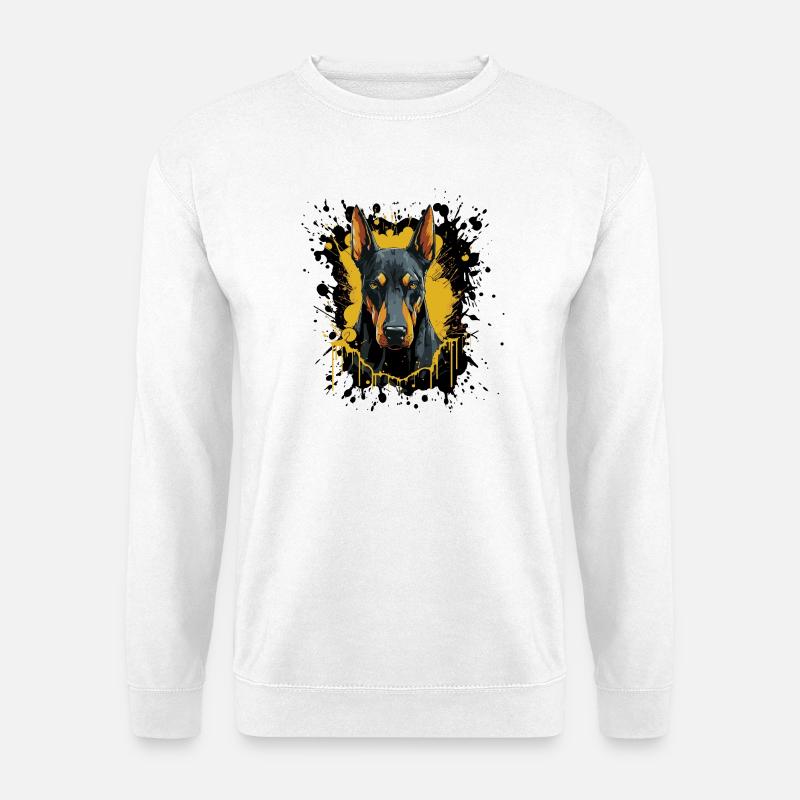 Dobermann Splash Kunst - Unisex Pullover - Weiß