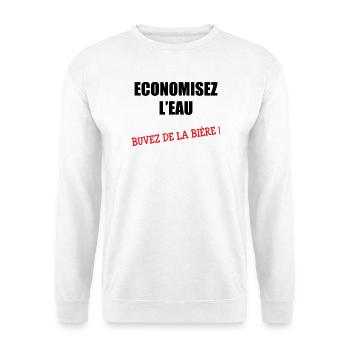 Wasser sparen, Bier trinken - Unisex Pullover - Weiß - Vorne