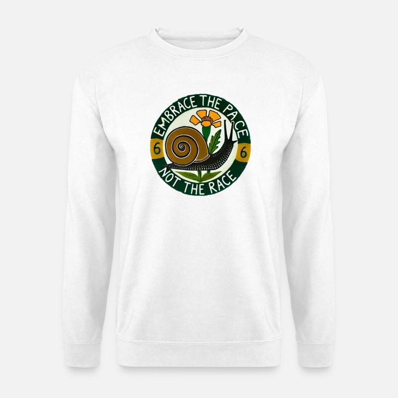 Umarme die langsame Schnecke - Unisex Pullover - Weiß