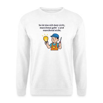 Light tinkerer: screwdriver & light bulb - Unisex Sweatshirt - white - Front