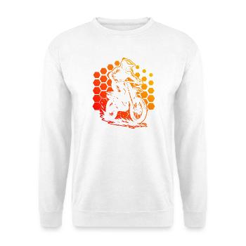 Kompaktes Motocross Design für Motocross - Unisex Pullover - Weiß - Vorne - Alina (178cm) & Michal (187cm)